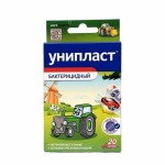 Лейкопластырь бактерицидный, Унипласт 20 шт детский Машины