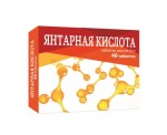 Янтарная кислота, таблетки 100 мг / 0.5 г 40 шт БАД к пище